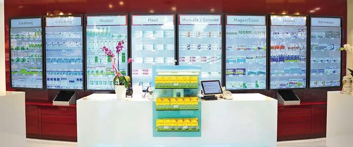 Digital signage in pharmacies: Virtual interactive shelves 2