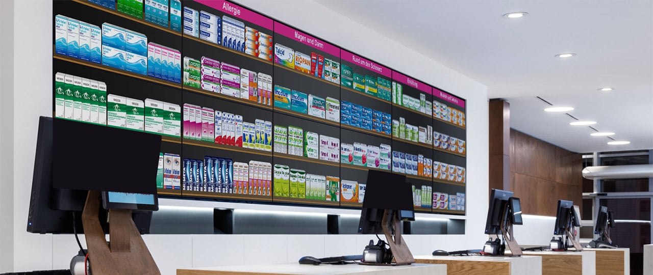 Virtual Selection: Pharmacies Touchscreen Videowall