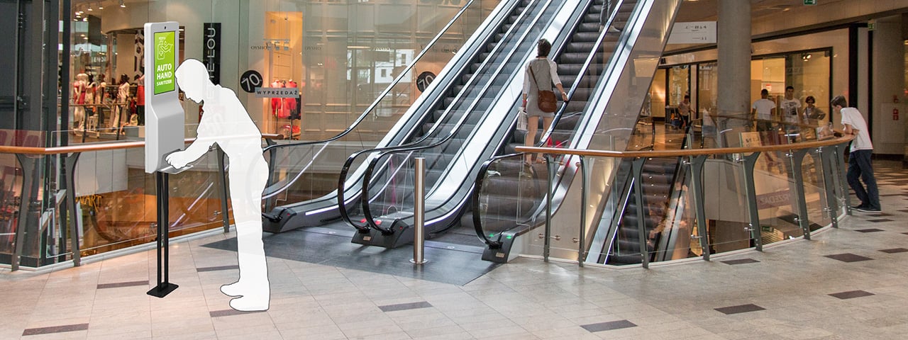 Automatic Hand-Desinfection-Terminal: Shopping Center