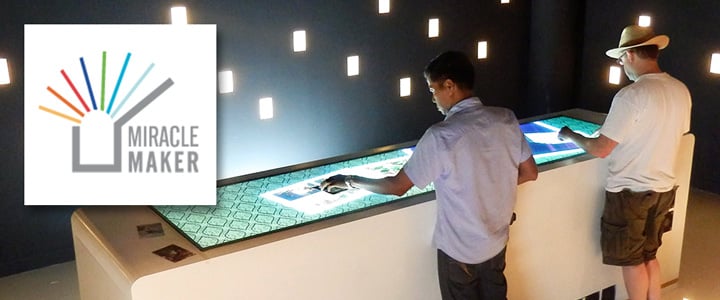 Large touchscreen table as interactive bar with software in Thailand