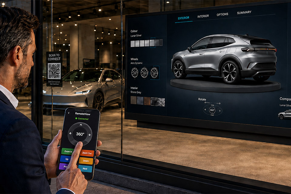 Interaktives Schaufenster: Autohändler