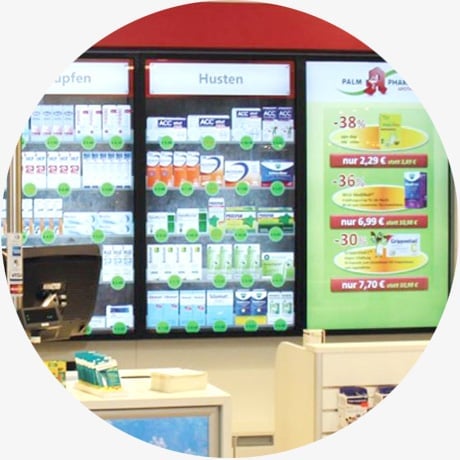Virtual interactive Shelves with Touchscreens and Software