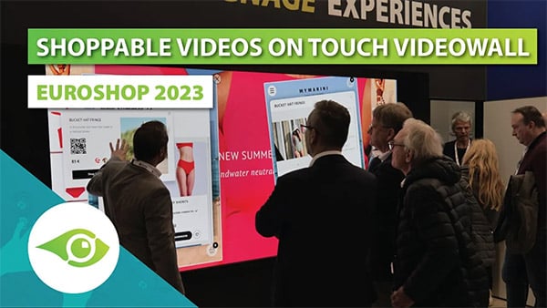 Shoppable Videos auf LED Touch Videowall @ EuroShop 2023