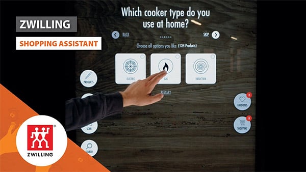 Interaktiver Shopping Guide Software mit smarten Filtern für Zwilling