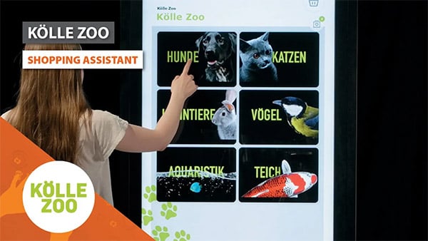 Interaktive Smart Retail Shopping Guide Software Lösung für Kölle Zoo